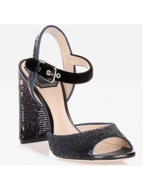 Dior Sequin 45k Palladium Block Heels